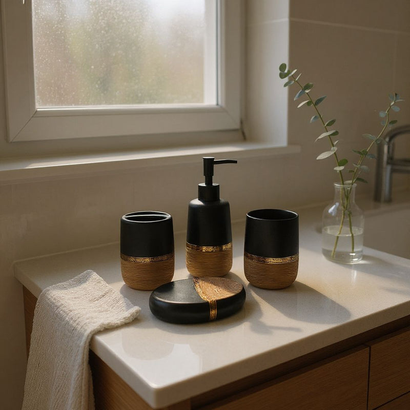 Terra Blend White And Brown Bathroom Set