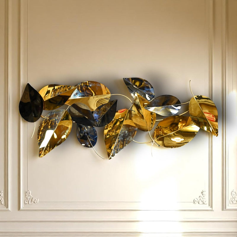Metallic Leaf Wall Motive