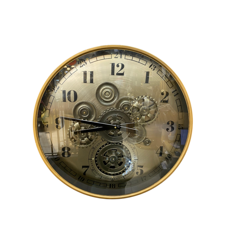 Golden Gear Fusion Wall Clock