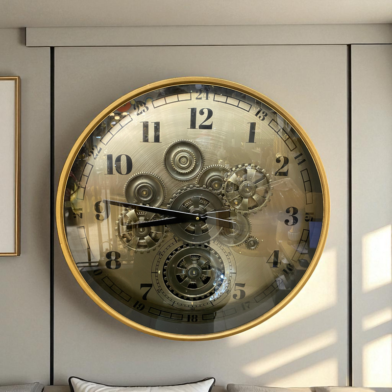 Golden Gear Fusion Wall Clock