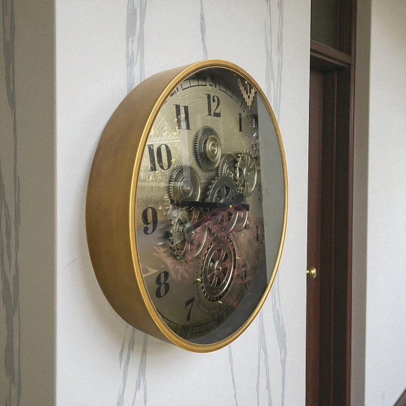 Golden Gear Fusion Wall Clock