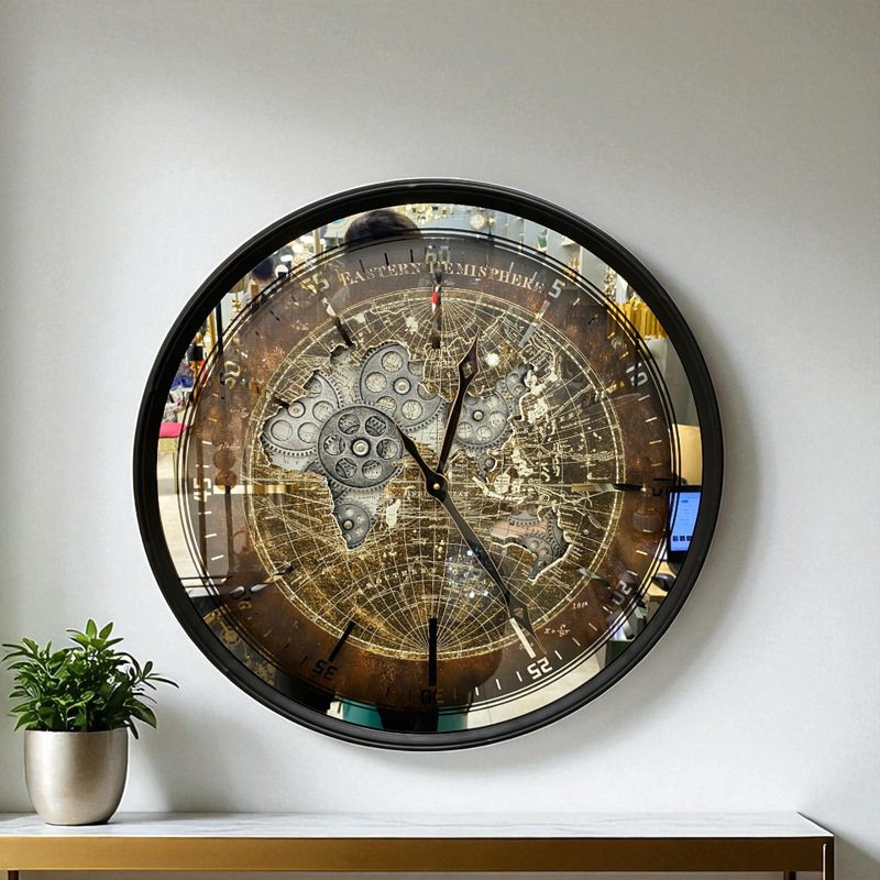 Metallic Atlas Gear Wall Clock