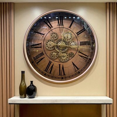 Bronze Roman Gear Wall Clock