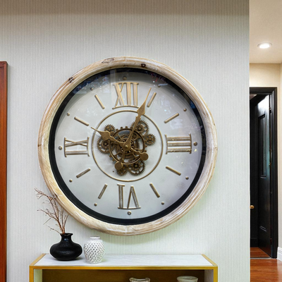 Ivory Roman Gear Wall Clock – Classic Elegance Collection