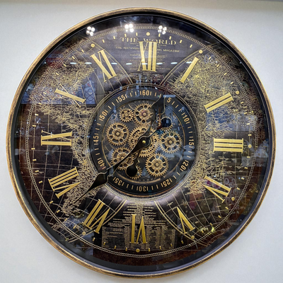 World Atlas Gear Wall Clock