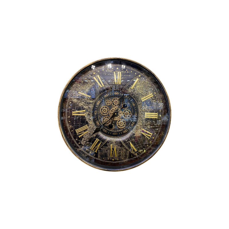 World Atlas Gear Wall Clock