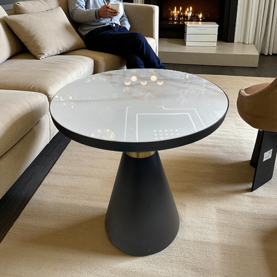 Novo Metallic Marble Coffee Table – White Marble Top