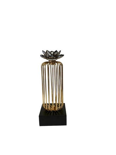 Golden Lotus Crystal Tower Stand