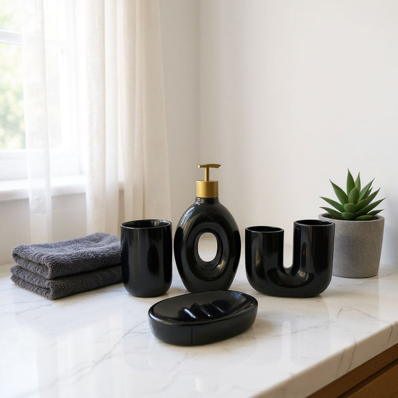 Noir Luxury Black Bathroom Set