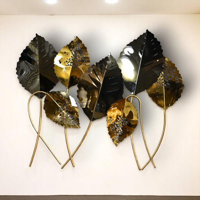 Metallic Leaf Elegance Wall Art