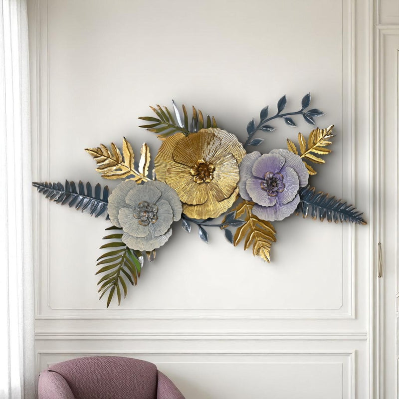 Multi Floral Metal Wall Art