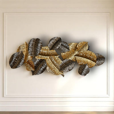 Golden and Black Leaf Wall Motive