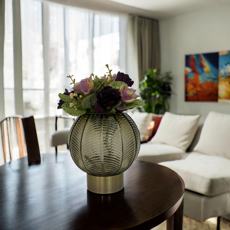 Slate Elegance Grey Glass Vase