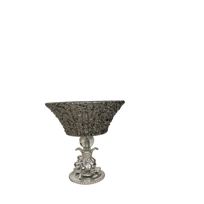 Obsidian Luxe Modern Heavy Glass Grey Bowl