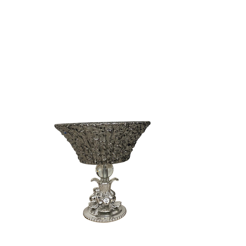 Obsidian Luxe Modern Heavy Glass Grey Bowl