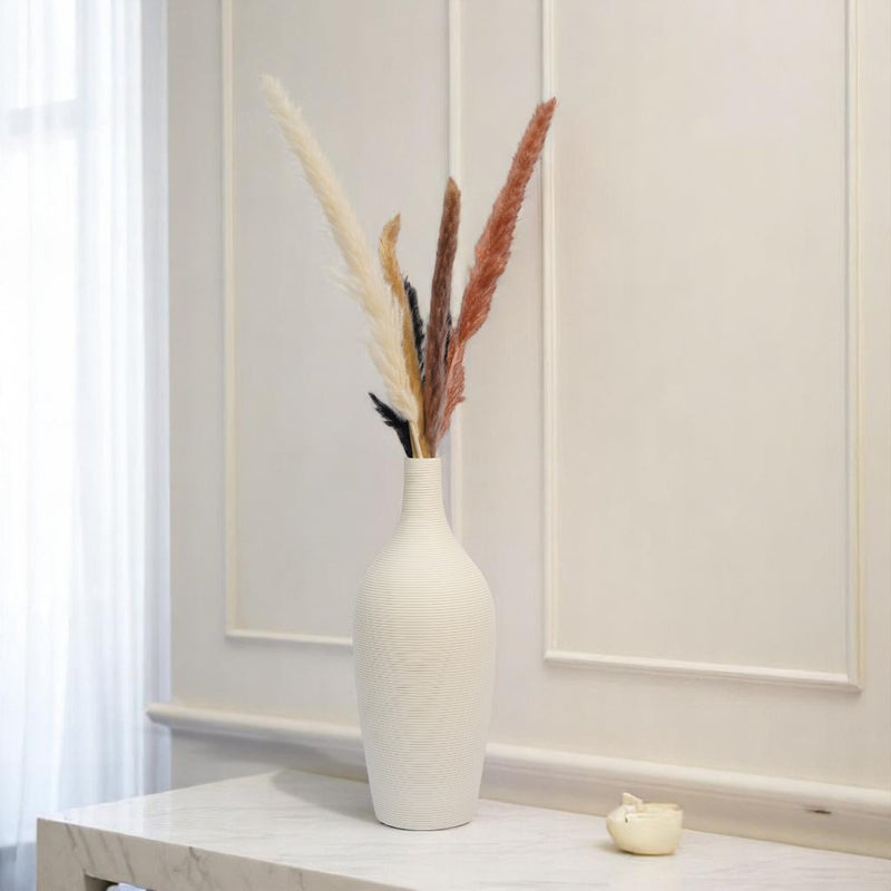 Ivory Whirl Ceramic Vase set