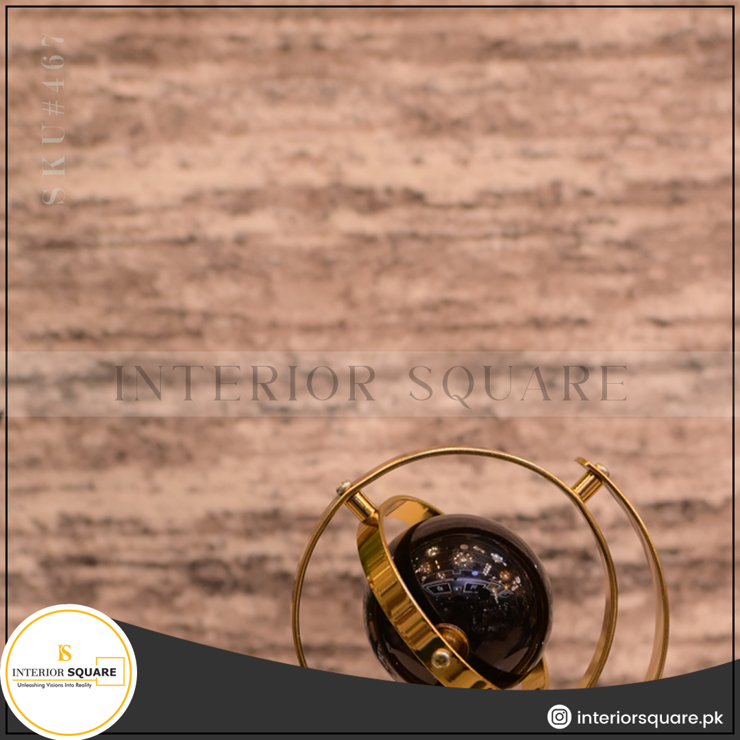 Metallic Black Sphere Globe