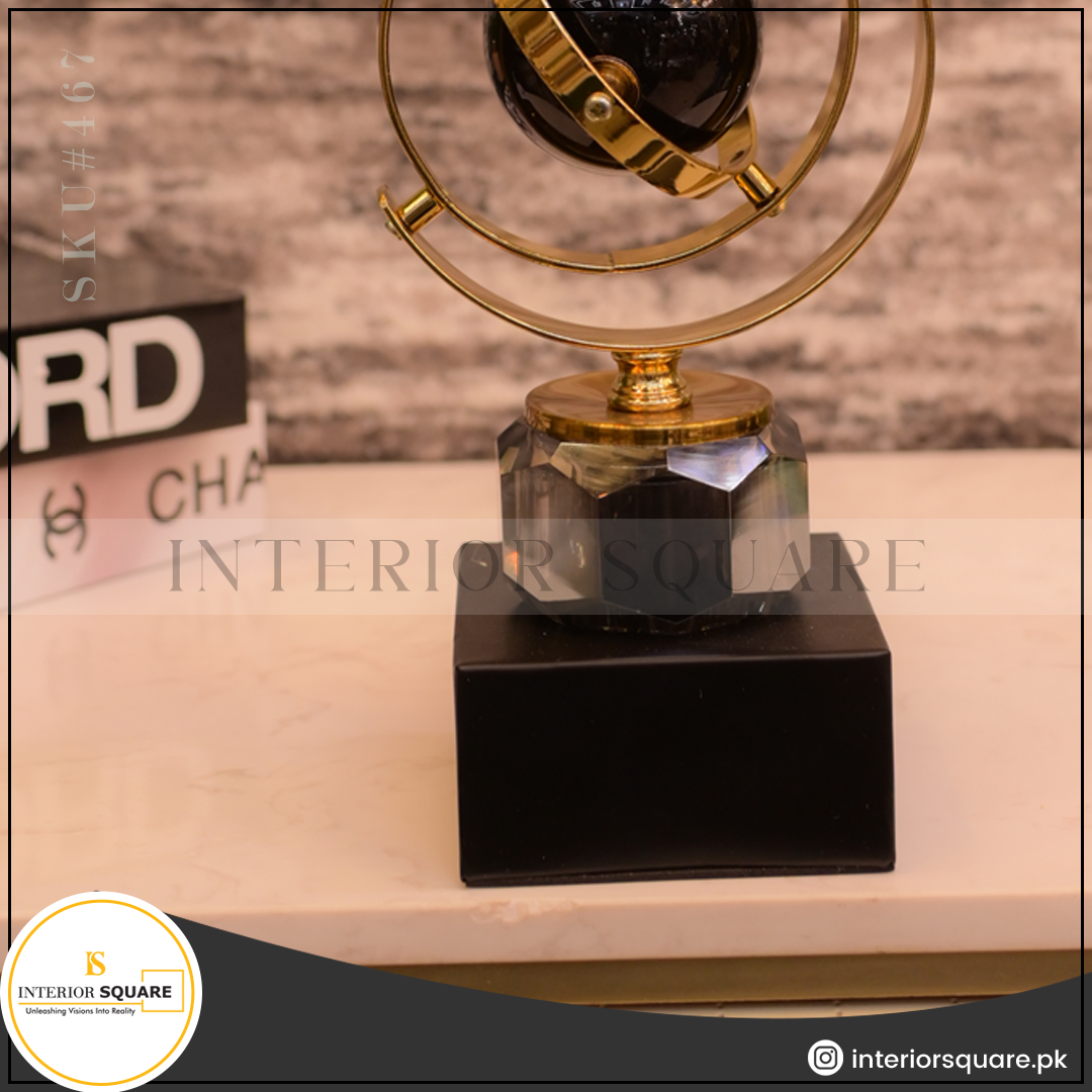 Metallic Black Sphere Globe