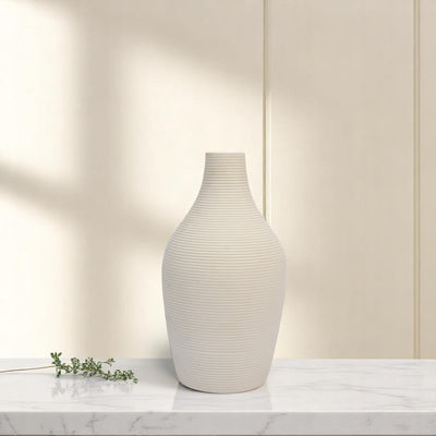 Ivory Whirl Ceramic Vase set