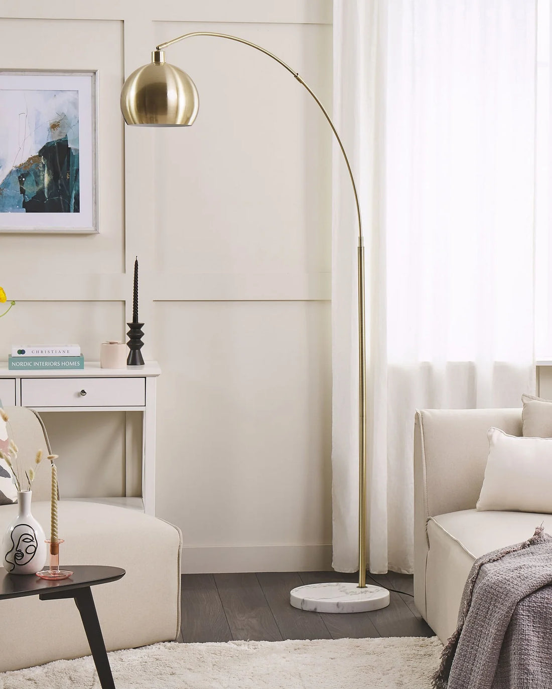 Auréline Arc – Modern Gold Floor Lamp