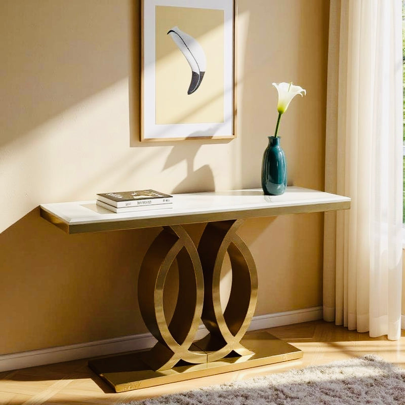 Luxe Stainless Steel Console With Ceramic Top