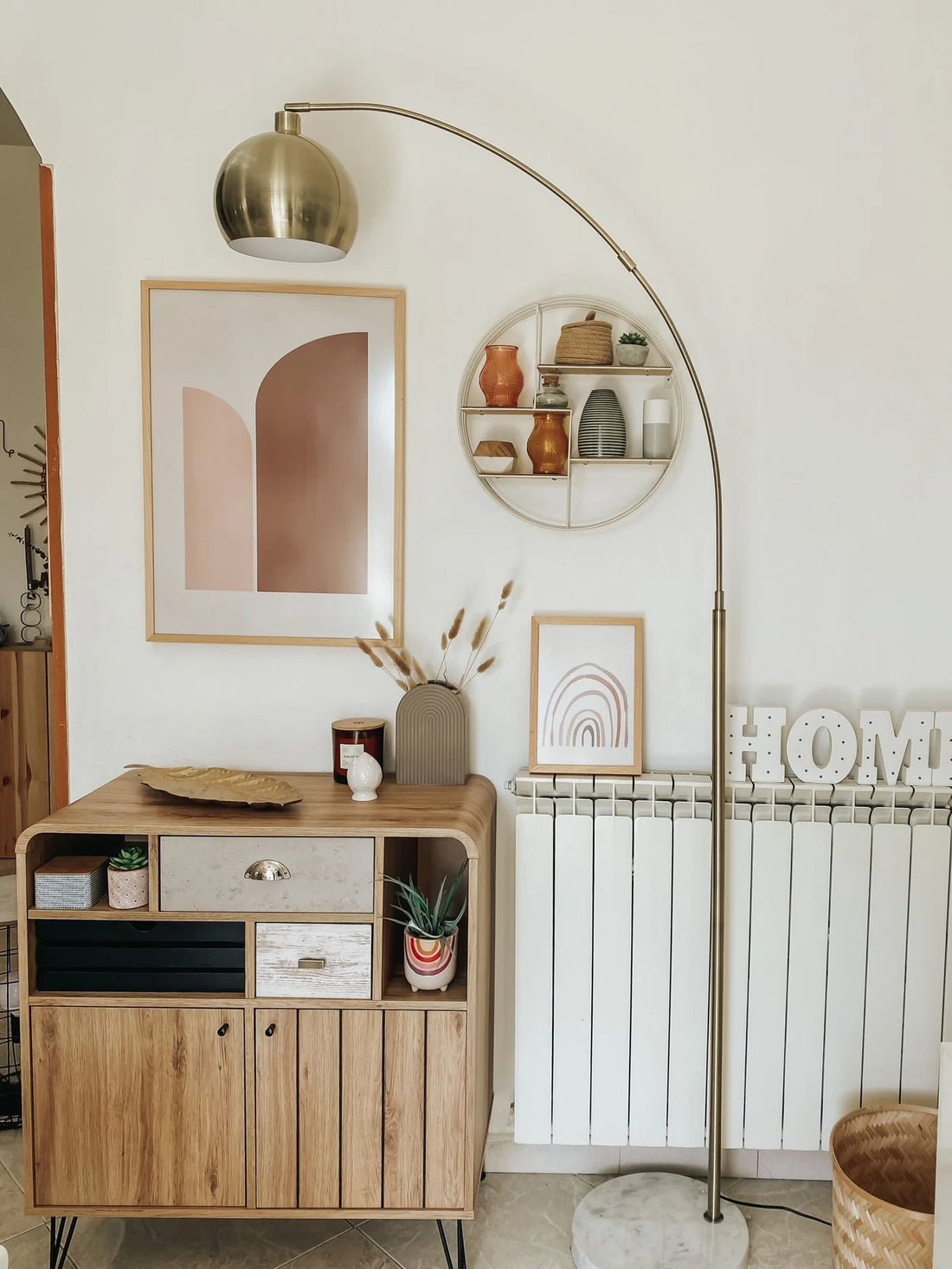 Auréline Arc – Modern Gold Floor Lamp