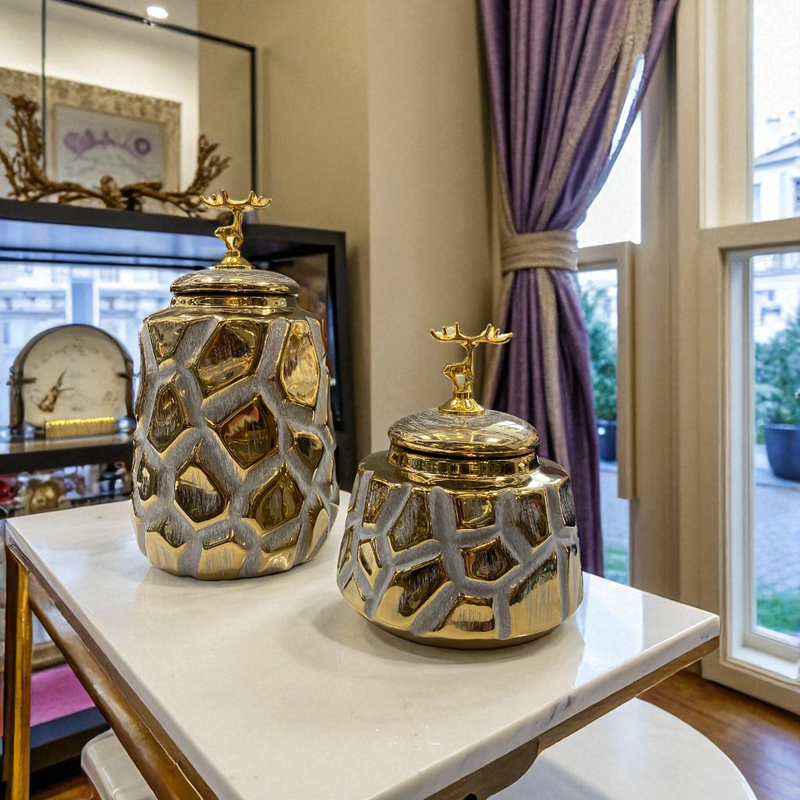 Luxe Mosaic Porcelain Jars