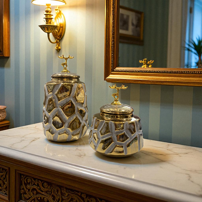 Luxe Mosaic Porcelain Jars