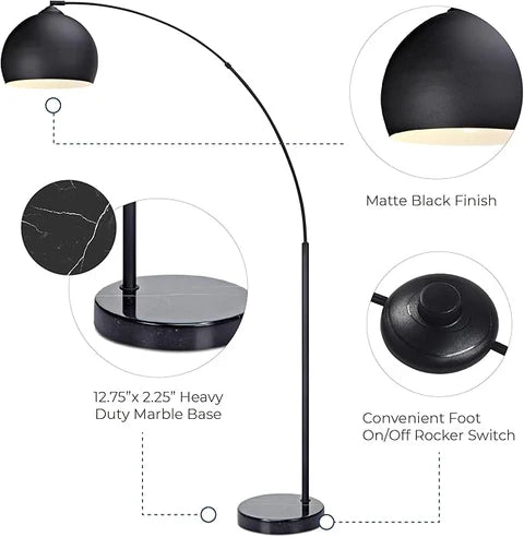 Midnight Sweep Metal Arc Lamp (7 Feets Full Size)