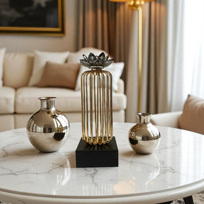Golden Lotus Crystal Tower Stand