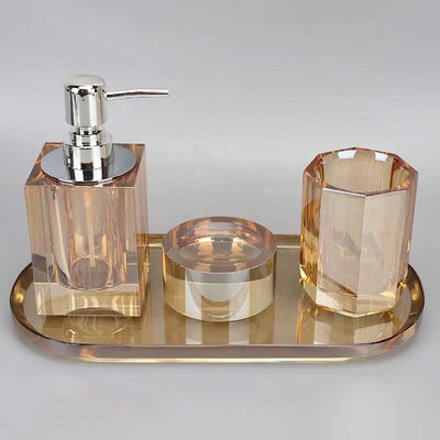 Golden Amber Crystal Luxury Bath Set