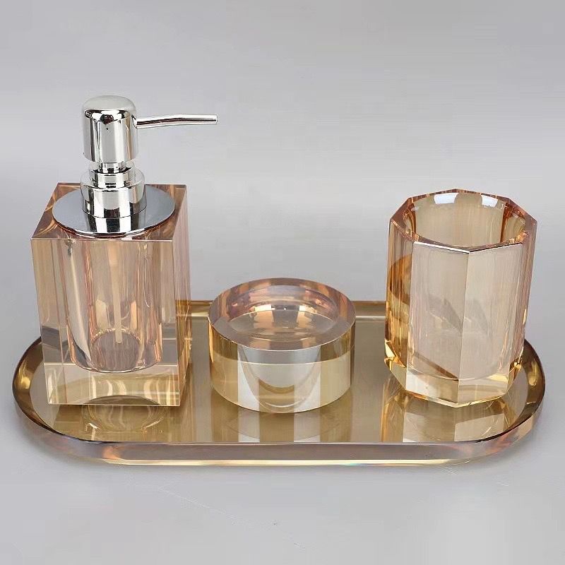 Golden Amber Crystal Luxury Bath Set