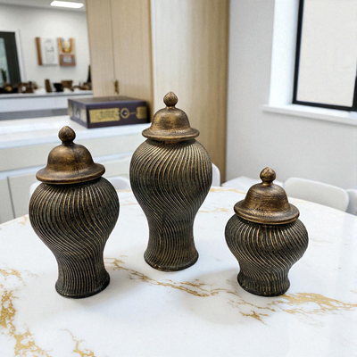Regal Bronze Textured Ginger Jars