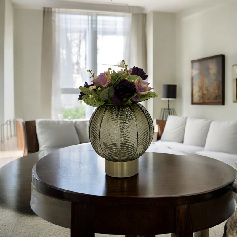Slate Elegance Grey Glass Vase