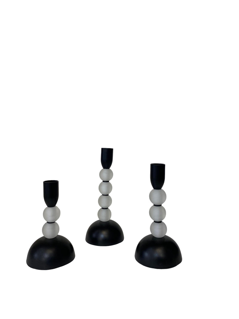The Plunger Frosted Candle Stand Trio