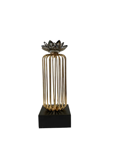 Golden Lotus Crystal Tower Stand