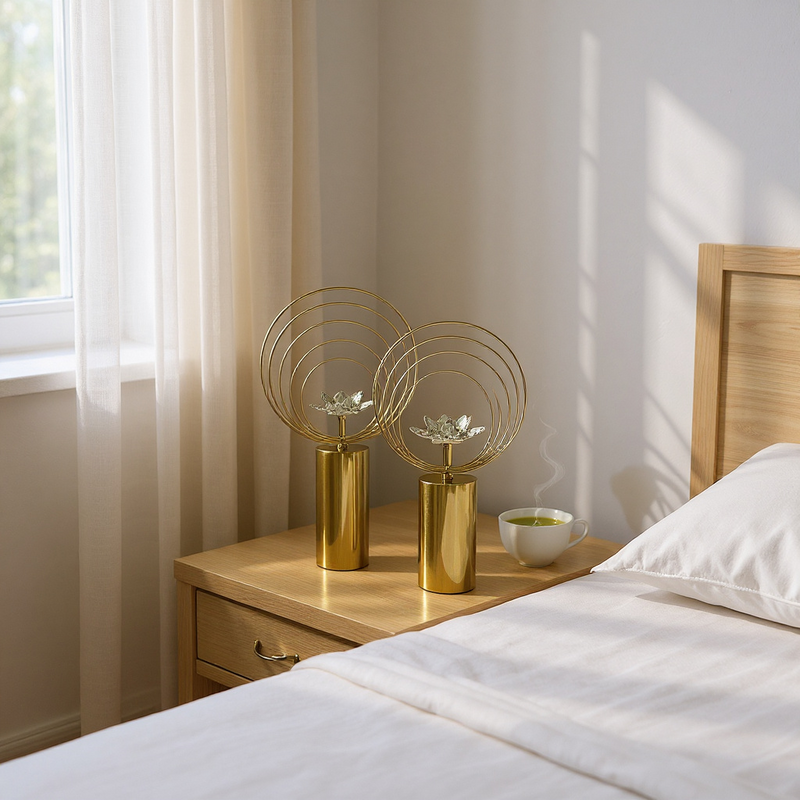 Brass Gold Circular Orb Sculptures
