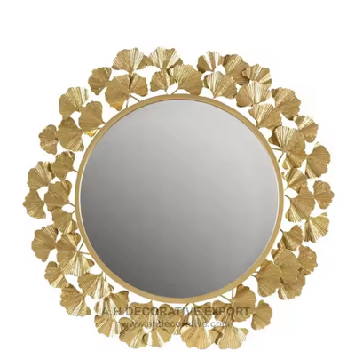 Golden Leaf Harmony Wall Mirror