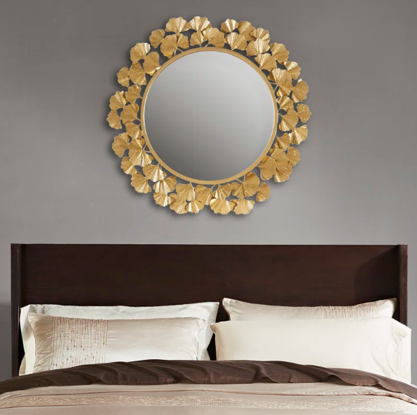 Golden Leaf Harmony Wall Mirror