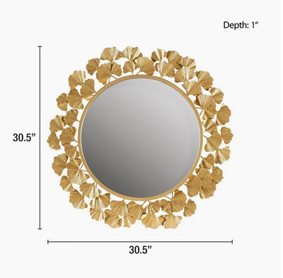 Golden Leaf Harmony Wall Mirror