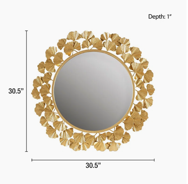 Golden Leaf Harmony Wall Mirror