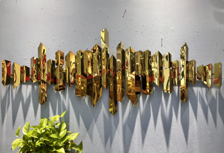 Golden Symphony Metallic Wall Art (180*70cm)