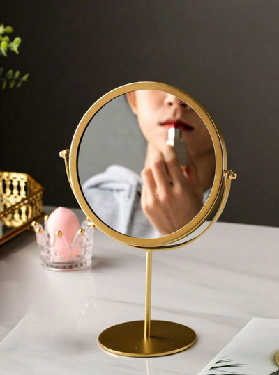 Luxury Gold Metallic Table Mirror (Round)
