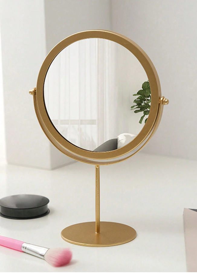 Luxury Gold Metallic Table Mirror (Round)