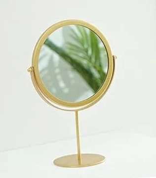 Luxury Gold Metallic Table Mirror (Round)