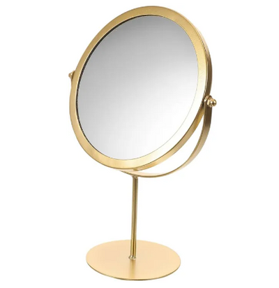 Luxury Gold Metallic Table Mirror (Round)
