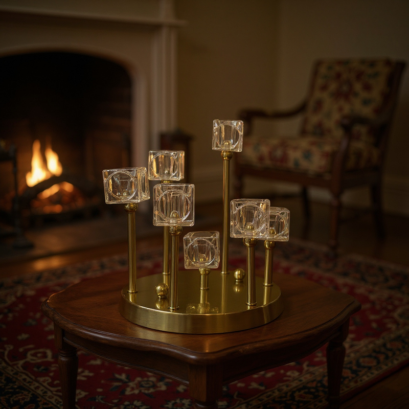 Golden Crystal Multi-Holder Centerpiece
