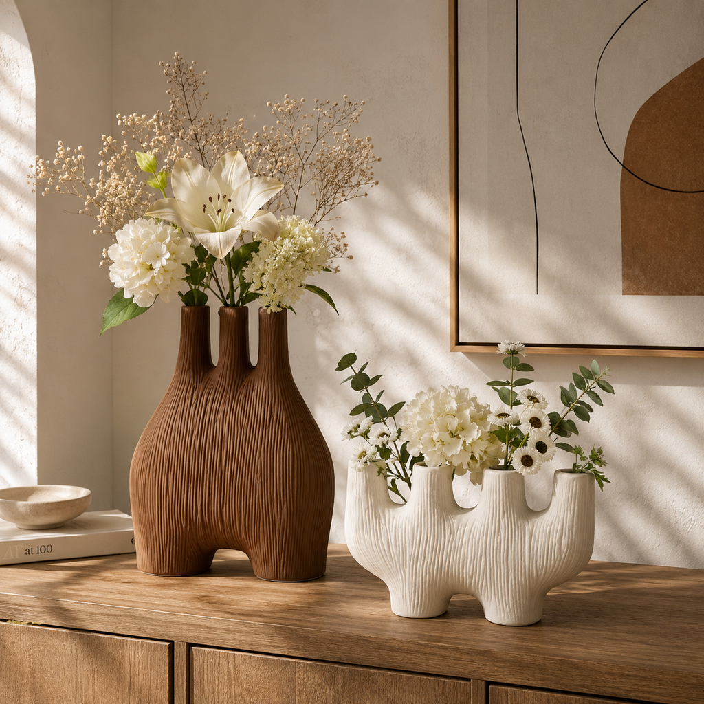 Multi-Neck Ceramic Table Vases