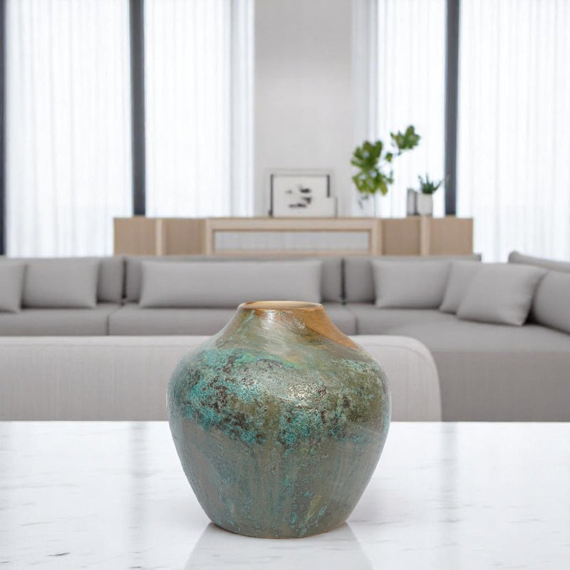 Verdigris Echo Ceramic Vases