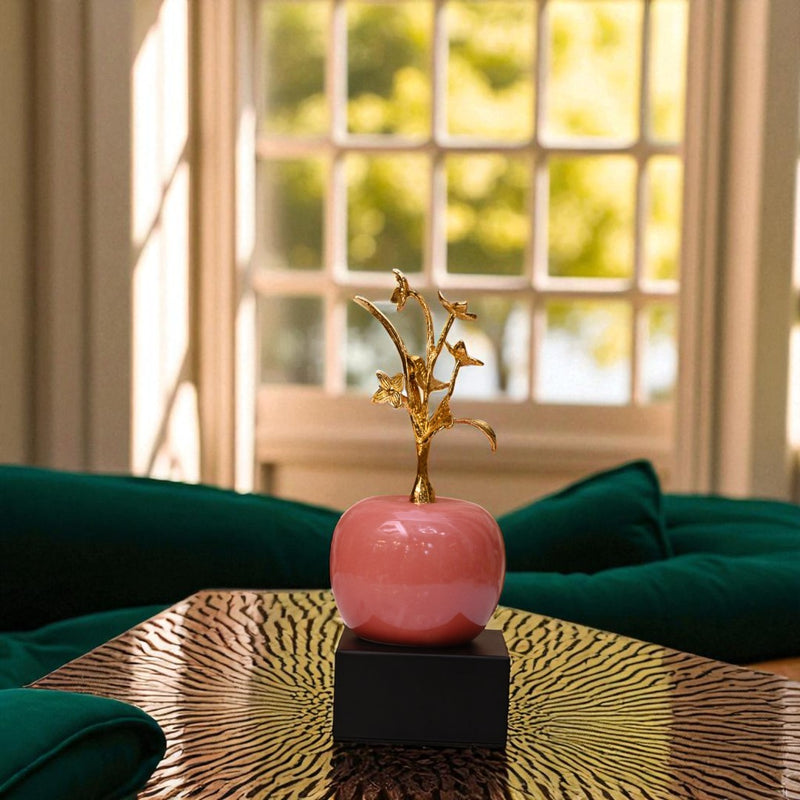 Blush Bloom Pink Apple Ceramic Ornament